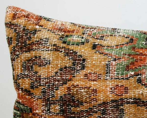 Anatolian Turkish Kilim Pillow, 16x32 Pillow Case, Decorative Pillow Cushion