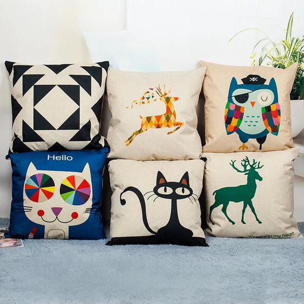 10Pcs DIY 3D Sublimation Blank Linen Pillow Case Home Sofa Waist Cushion Cover