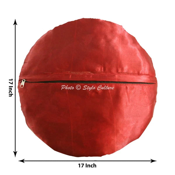 Hippie Yoga Pillow Case Cushion Cover Red Brocade Jacquard Boho Meditation