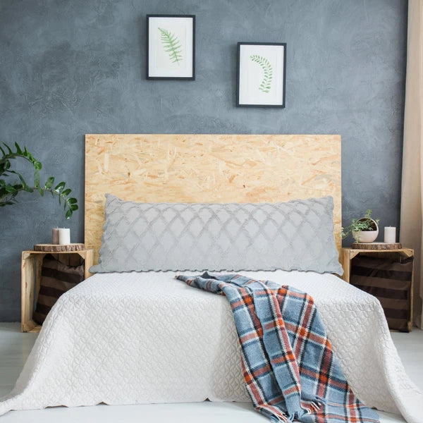 Home Long Body Lumbar Pillow case Cover,Solid Color Geometry Cushion Plush Pi...