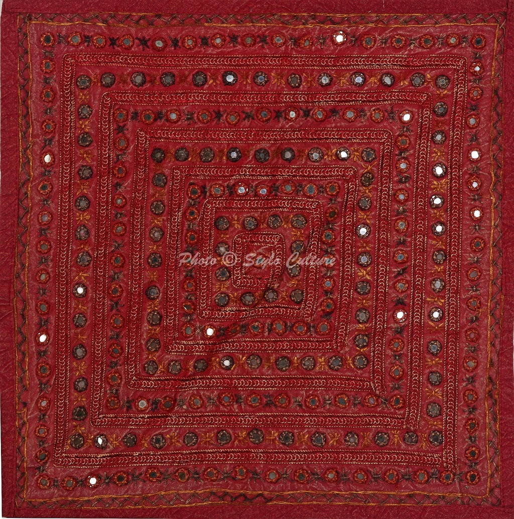 Pillow Cover Mirrored Embroidered Decor Car Sofa Cushion Case 16 x 16 in
