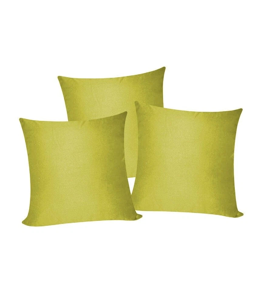 3 x Plain Satin 12 x 12 Light Golden Cushion Cover / Pillow Cases /Sofa Décor