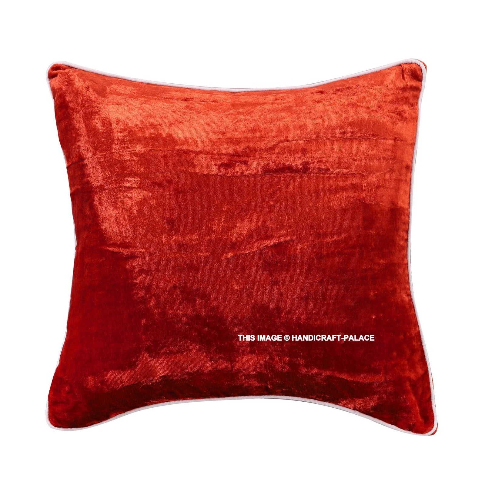 Set of 2 Soft Velvet Solid Rust Color Throw Pillow Case Sofa Bed Cushion Cover