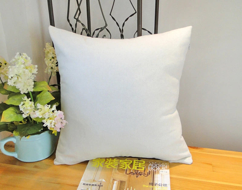 10Pcs 18" White Sublimation Blank Pillow Case Cushion Cover Car Home Sofa Decor