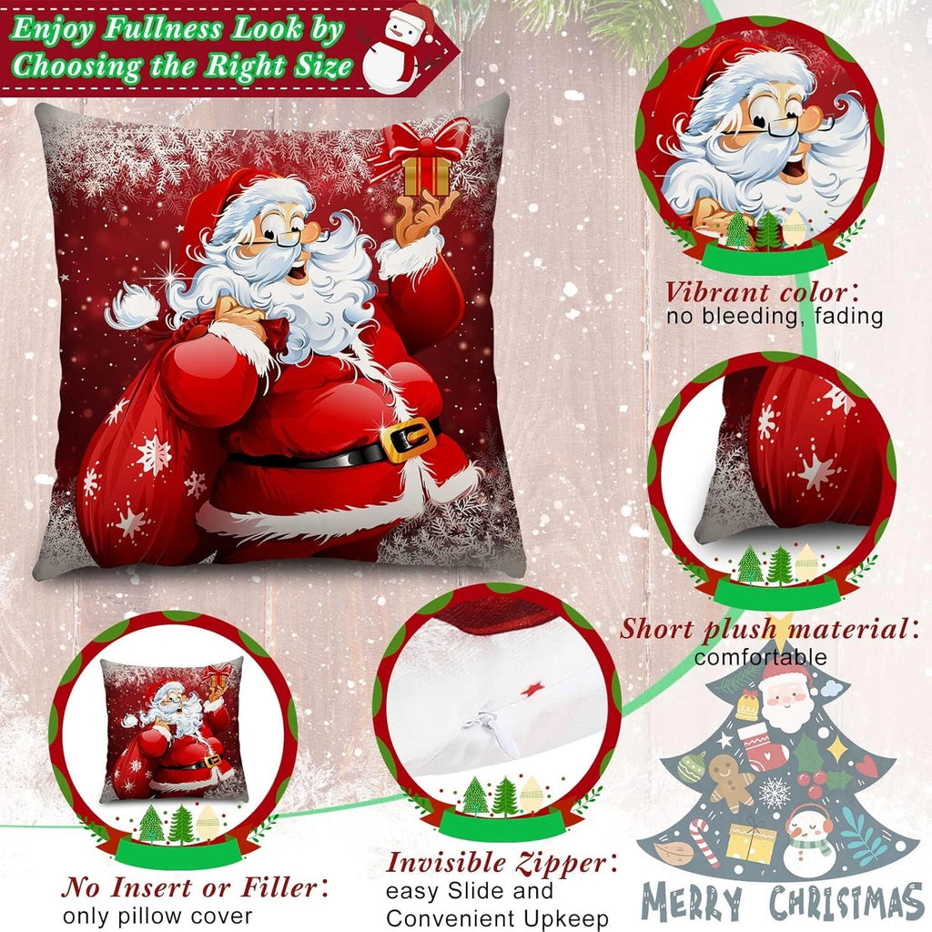 4 x 18" Christmas Pillow Case Cover Set Sofa Pillowcase Cushion Cover Home Decor