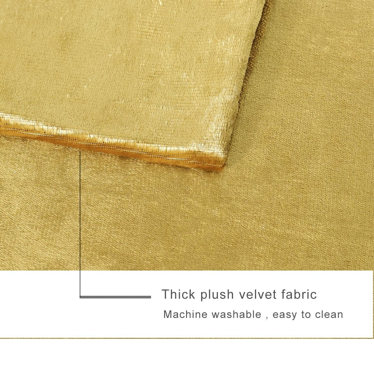 Gold Velvet Decorative Throw Pillow Covers for Sofa Bed 2 Pack Soft Cushion C...