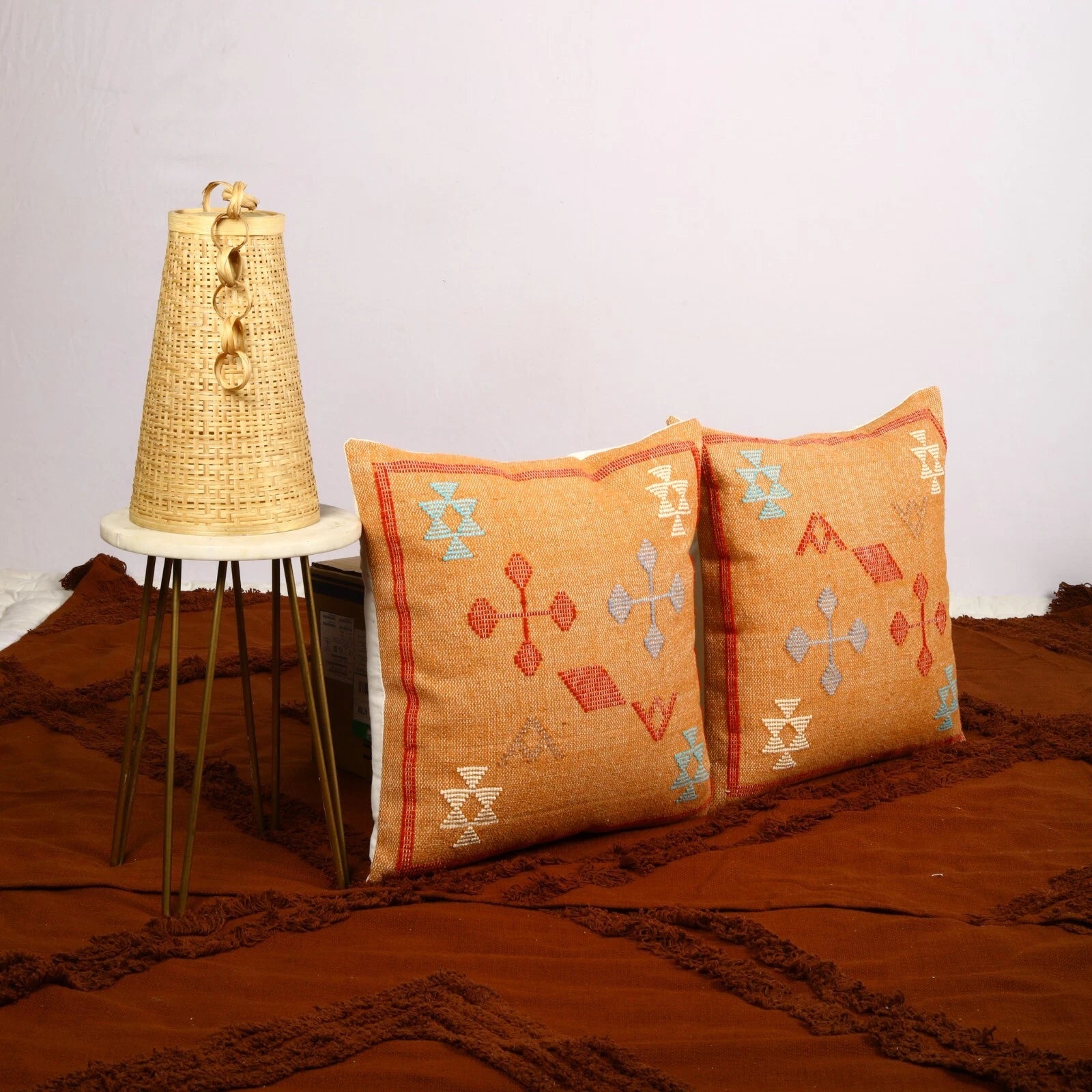Set of 2 Sabra pillow cover geometric pattern Handwoven for living room decor