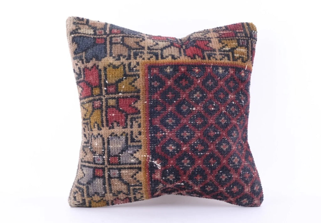 16''x16'' Turkish Kilim Pillow Cover Sofa Rug Decorative Handmade Cushion Cover