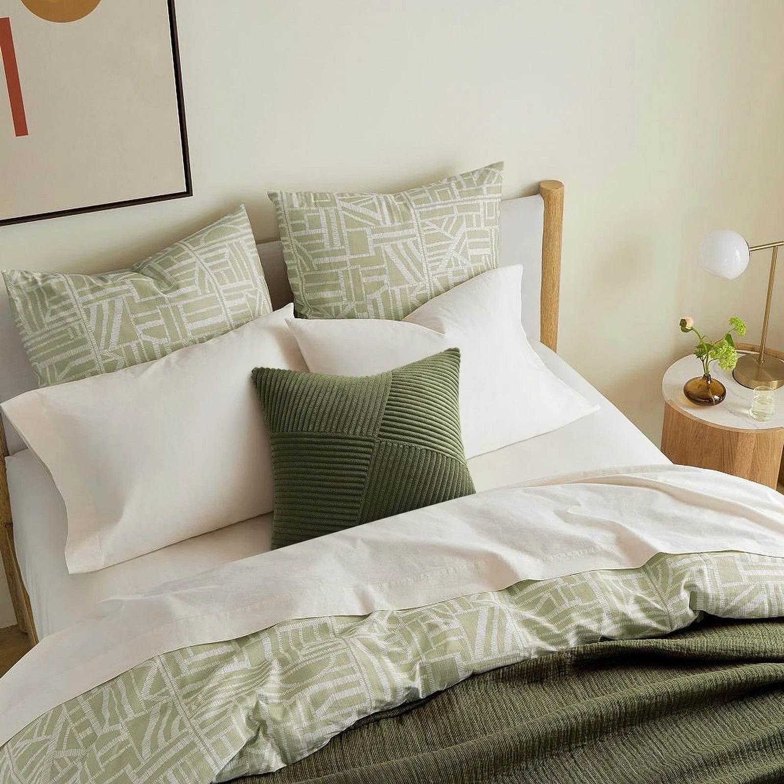 Set of 2 Olive Green Decorative Throw Pillow Covers 20x20 Inches for Couch Be...
