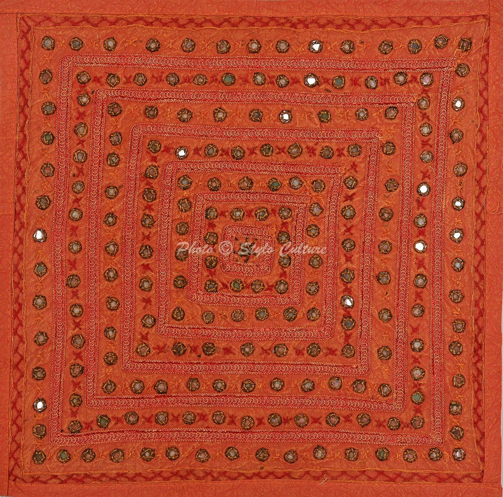 Handwoven Home Decor Cushion Mirrored Embroidered Pillow Cover Case Meditation
