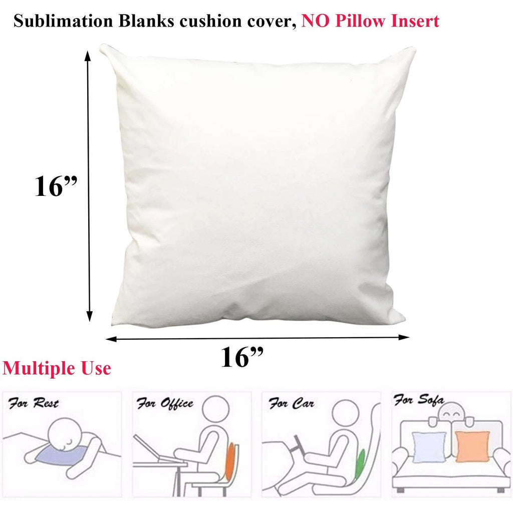 50pcs 16"x16" Blank White Linen Sublimation Blank Pillow Case Sofa Cushion Cover