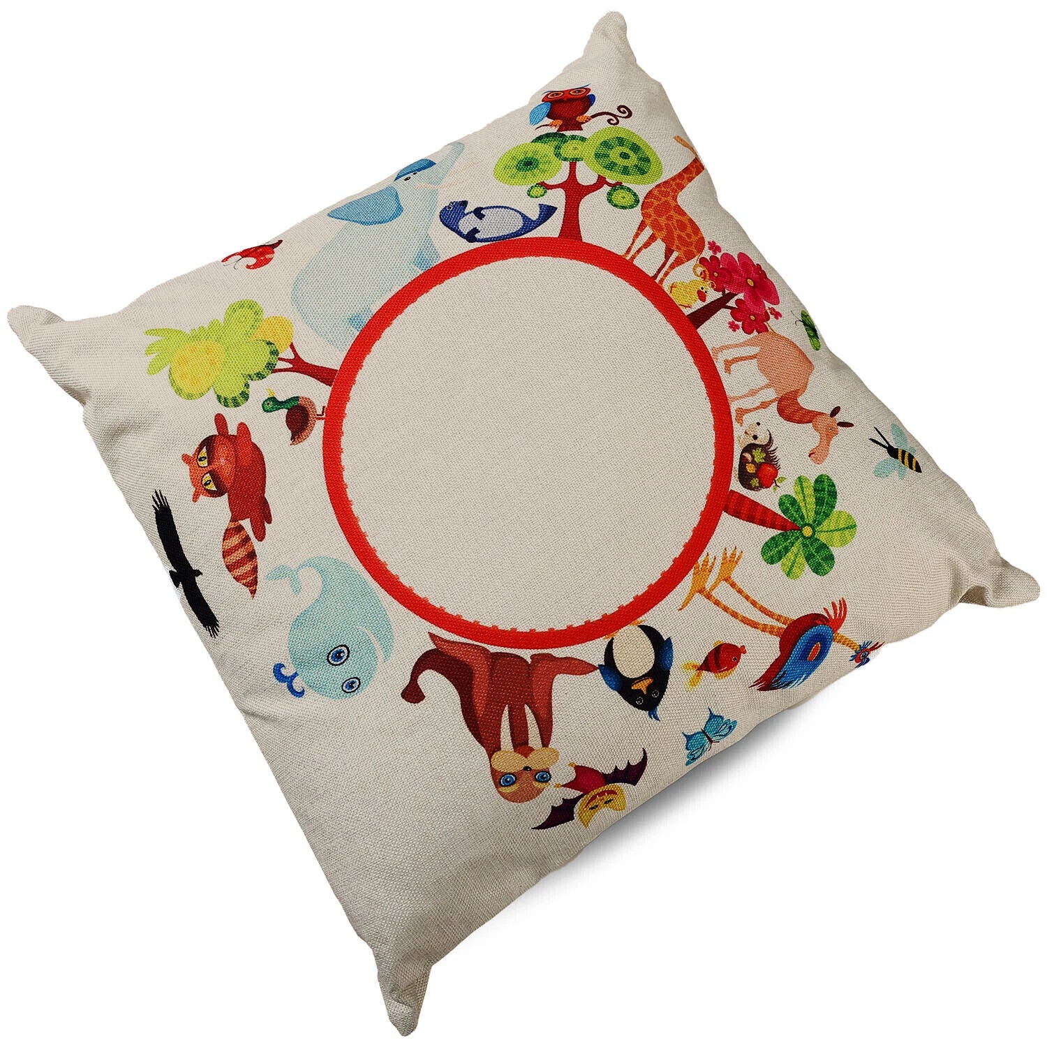 50Pcs Linen Sublimation Blank Pillow Case Throw Cushion Cover Sofa Car Bed Decor