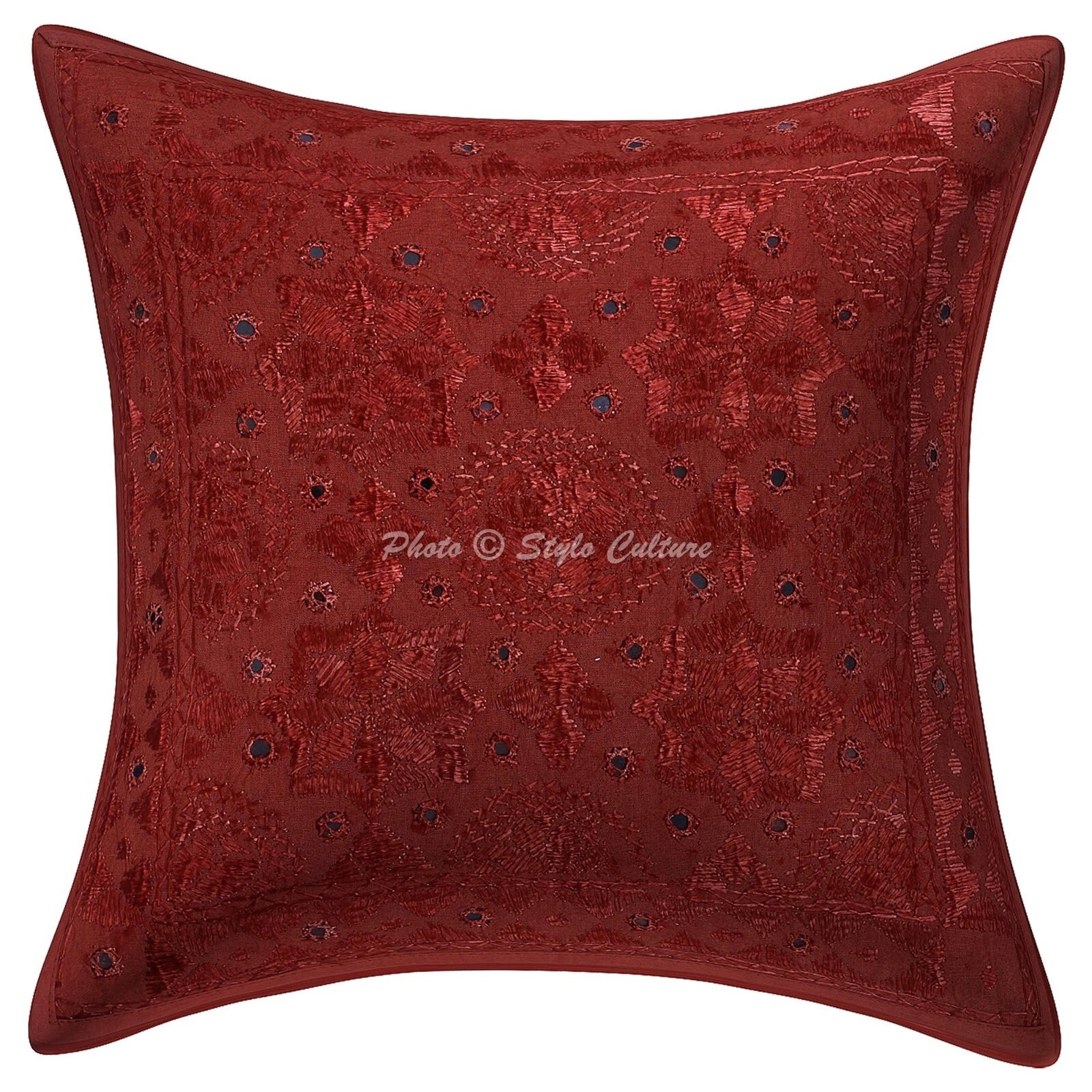 New Home Decor Embroidered 16 x 16 in Pillow Cover Case Handwoven Cushion Room