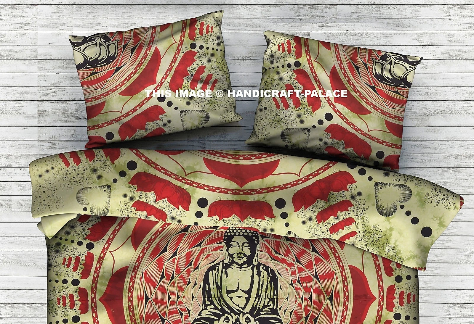 Indian Pillow Cover Bed Sofa Sham Case Throw Lord Boddha Print Cushion Cover