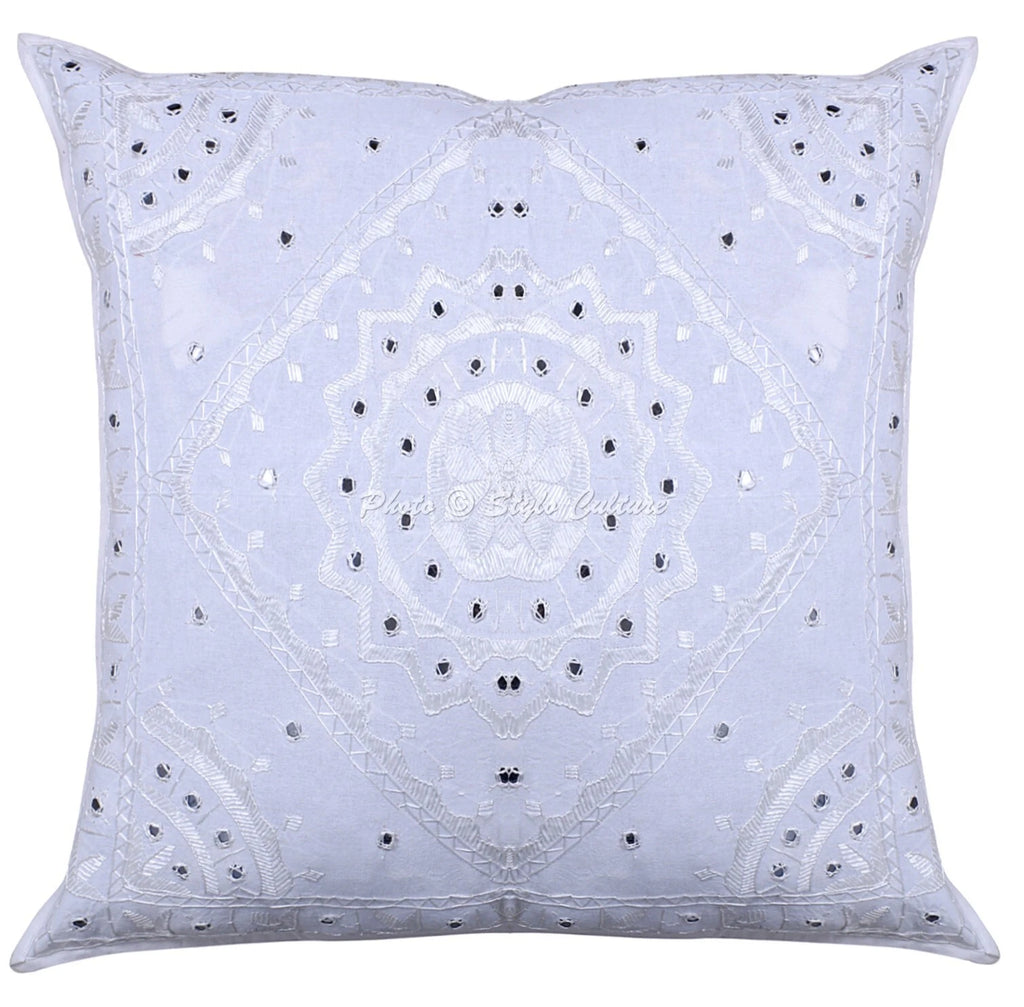 Cushion Cover Handmade Ethnic Embroidered 24 x 24 in Hippie Sofa Car Pillow Case