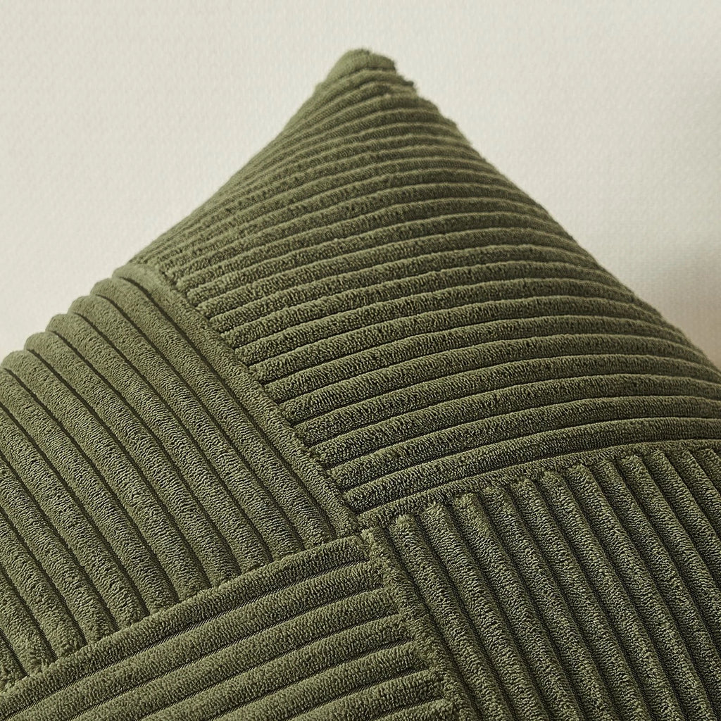 Set of 2 Olive Green Decorative Throw Pillow Covers 20x20 Inches for Couch Be...