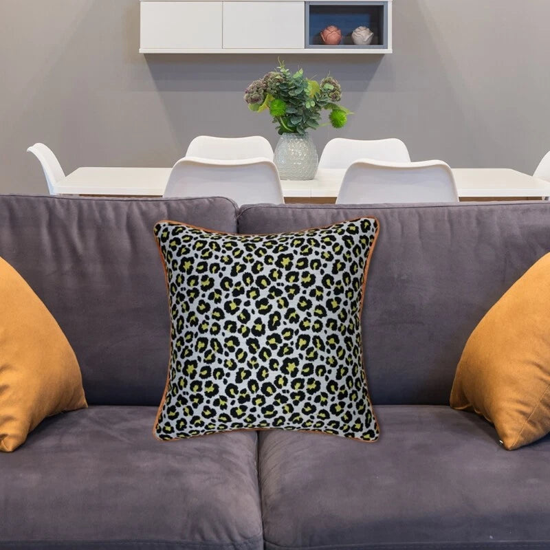 Leopard Print Throw Pillow Cover Square Cushion Covers Pillowcase for Bed Sofa