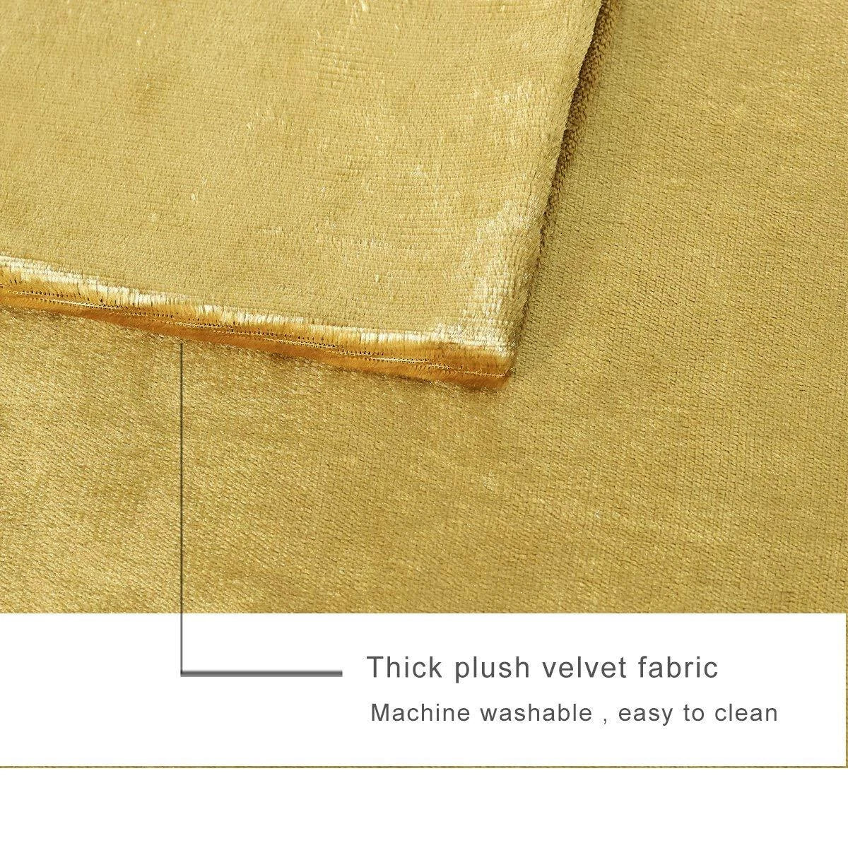 2 Pack 20x20 Inch Gold Velvet Decorative Throw Pillow Covers for Sofa Couch