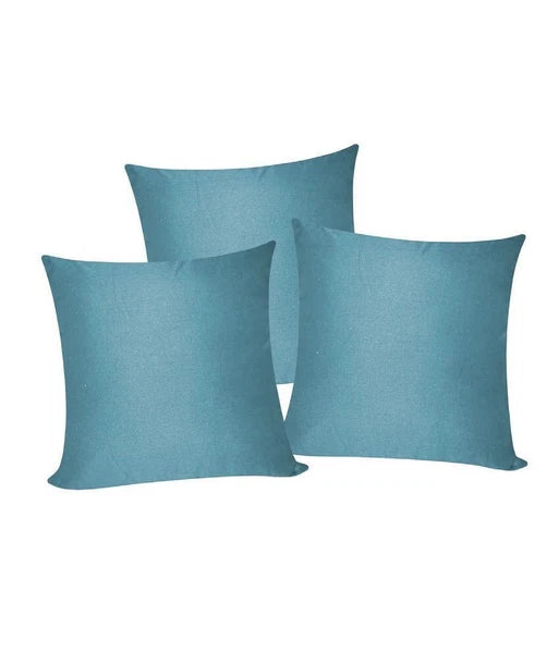 3 x Plain Satin 17x17 Teal Blue Cushion Cover / Pillow Cases /Sofa Décor
