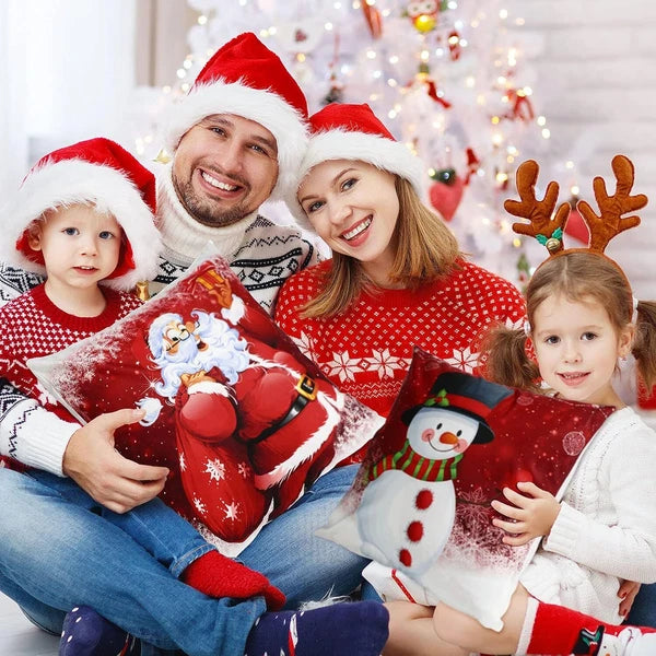 4 x 18" Christmas Pillow Case Cover Set Sofa Pillowcase Cushion Cover Home Decor