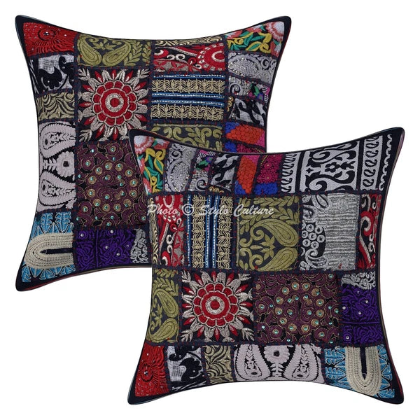 Indian Cushion Cover Pillow Case Vintage Boho Traditional Throw Decor Art Yoga