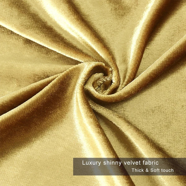 Gold Velvet Decorative Throw Pillow Covers for Sofa Bed 2 Pack Soft Cushion C...