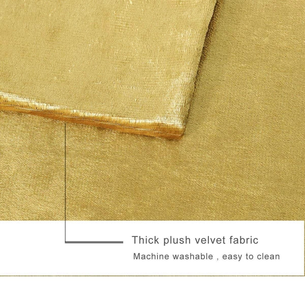 2 Pack 20x20 Inch Gold Velvet Decorative Throw Pillow Covers for Sofa Couch