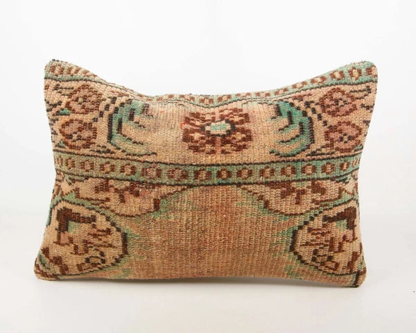 Hand Woven Kilim Rug Pillow Case 16x24 Vintage Handmade Jute Throw Cushion Cover
