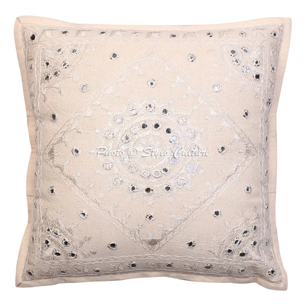 Decorative Home Decor 16 x 16 in Boho Cushion Cover Embroidered Sofa Pillow Case