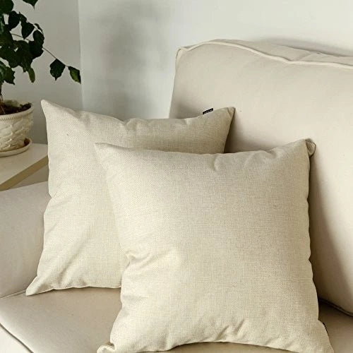 Set of 2, Decorative Linen Bed Throw Pillow Case, Sofa Durable Modern