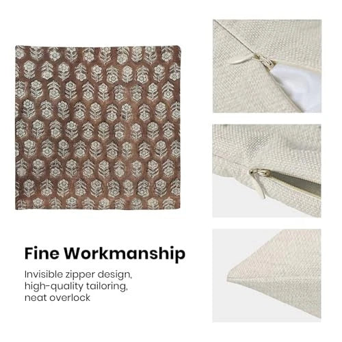 Brown Pillow Covers 18x18 Inch Set of 2, 18" x 18" (Pack of 2) Brown Floral