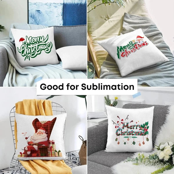 50pcs 16"x16" Blank White Linen Sublimation Blank Pillow Case Sofa Cushion Cover