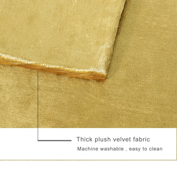Gold Velvet Decorative Throw Pillow Covers for Sofa Bed 2 Pack Soft Cushion C...