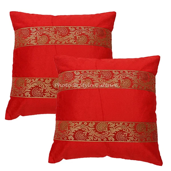 Pillow Cover Handcrafted Brocade Jacquard Decor Car Sofa Cushion Case 16 x 16 in