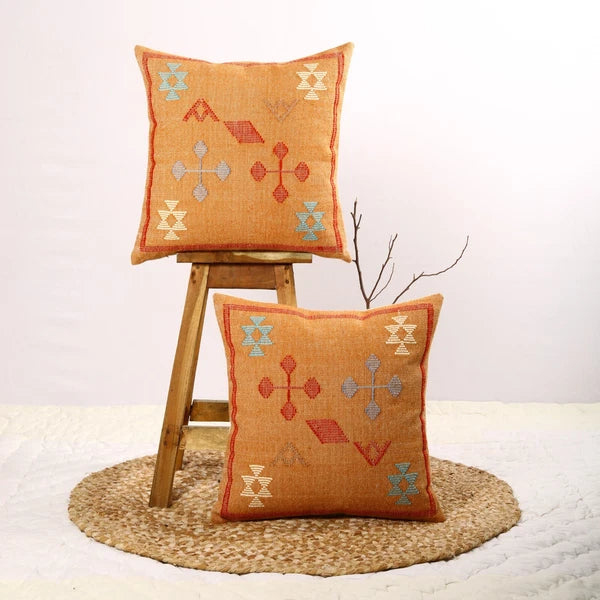 Set of 2 Sabra pillow cover geometric pattern Handwoven for living room decor