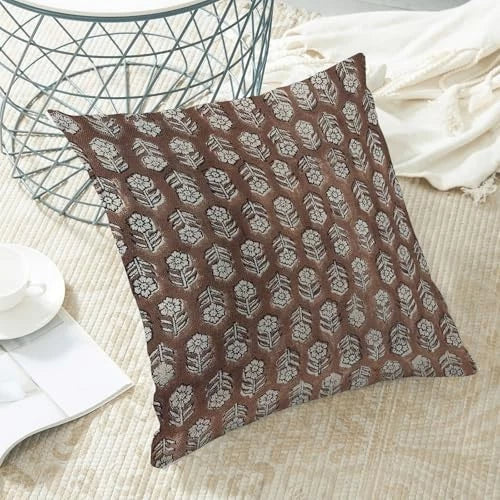 Brown Pillow Covers 18x18 Inch Set of 2, 18" x 18" (Pack of 2) Brown Floral