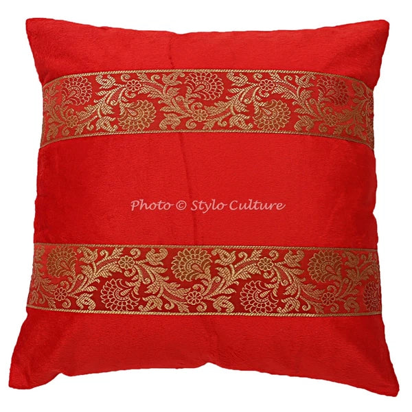 Pillow Cover Handcrafted Brocade Jacquard Decor Car Sofa Cushion Case 16 x 16 in