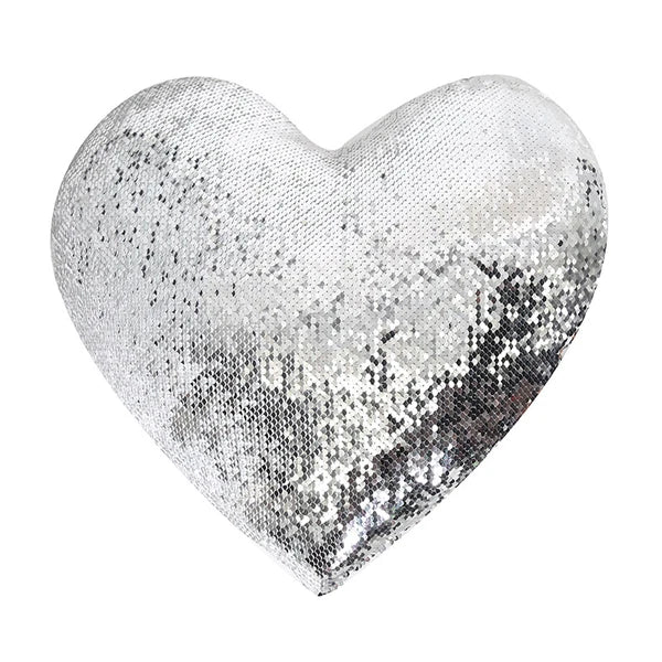 10Pcs Heart Shaped Sublimation Pillow Case Sequin Glitter Sofa Cushion Cover DIY