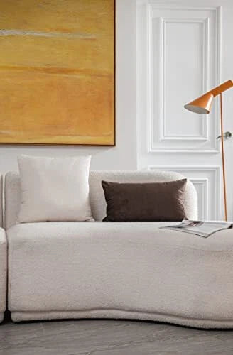 Couch Pillow Covers 16x16: 2 Pack Cozy Soft Velvet Square 16 x 16-Inch Cream