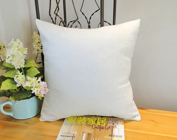 10Pcs 18" White Sublimation Blank Pillow Case Cushion Cover Car Home Sofa Decor