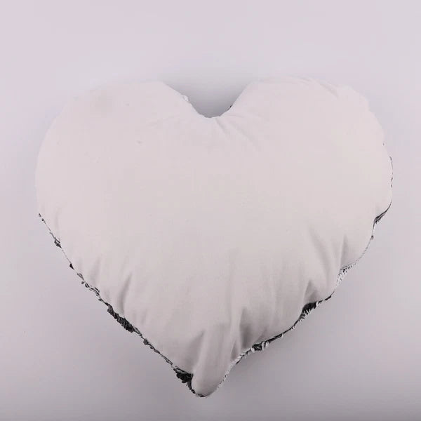 10Pcs Heart Shaped Sublimation Pillow Case Sequin Glitter Sofa Cushion Cover DIY