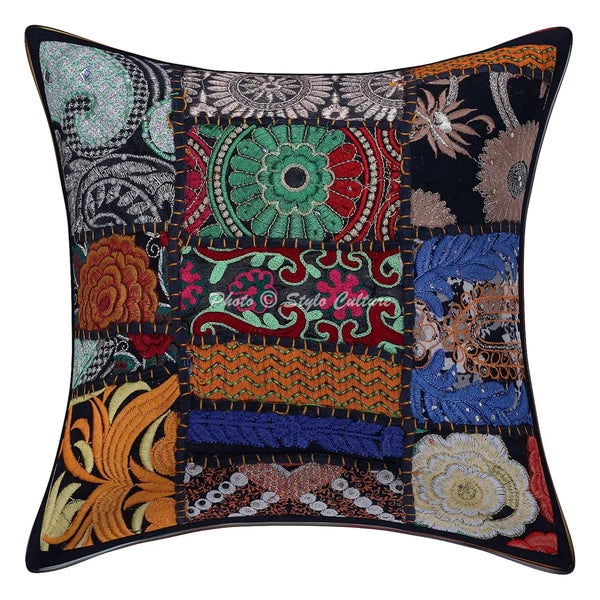 Decorative Home Decor 12 x 12 in Cushion Cover Vintage Patchwork Pillow Case