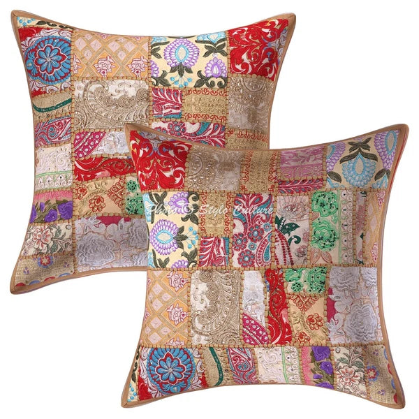 Ethnic Cushion Cover Boho Vintage 20 x 20 in Hippie Sofa Car Pillow Case