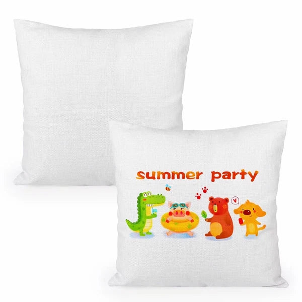 50pcs 16"x16" Blank White Linen Sublimation Blank Pillow Case Sofa Cushion Cover