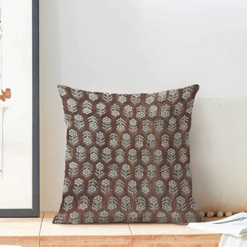 Brown Pillow Covers 18x18 Inch Set of 2, 18" x 18" (Pack of 2) Brown Floral