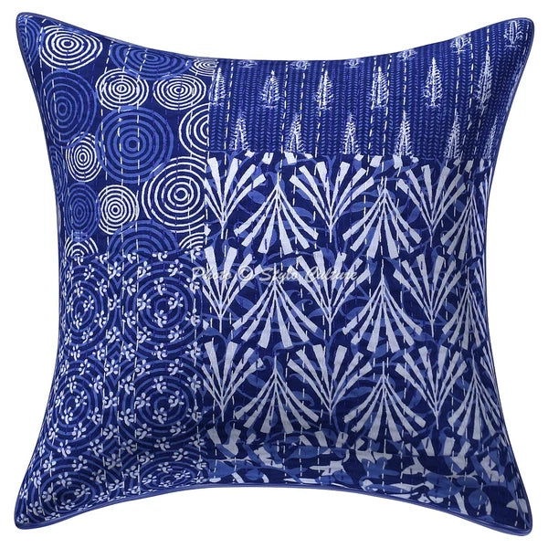 Cushion Cover Pillow Case Kantha Indian Traditional Throw Decor Art Yoga