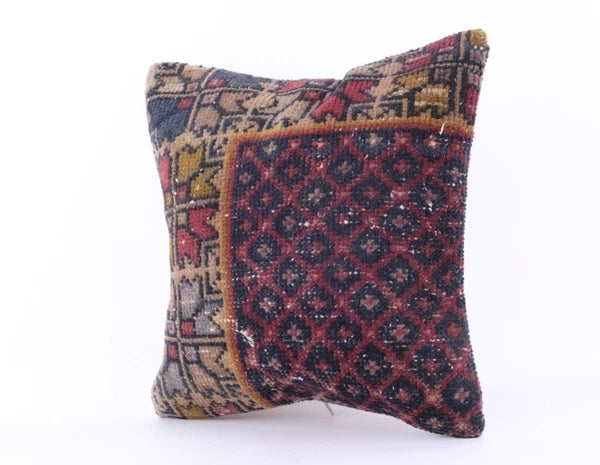 16''x16'' Turkish Kilim Pillow Cover Sofa Rug Decorative Handmade Cushion Cover