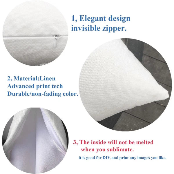 50pcs 16"x16" Blank White Linen Sublimation Blank Pillow Case Sofa Cushion Cover